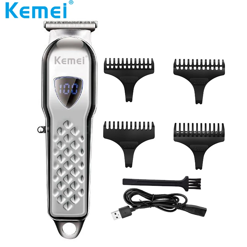 Kemei электрические беспроводные машинки для стрижки волос мужчин ручной триммер