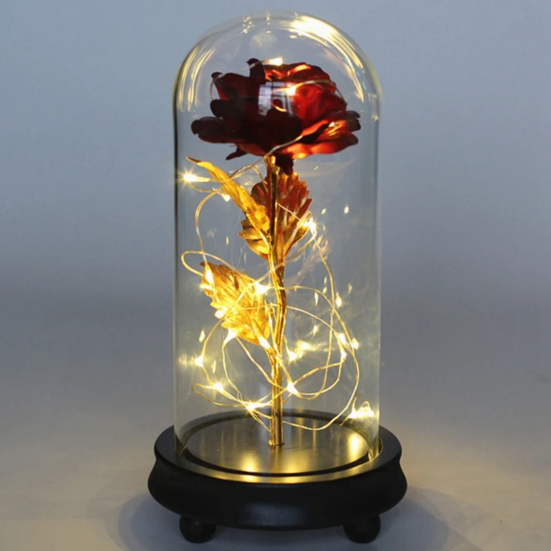 

Artificial Eternal Rose with Light Wooden Base, Rose Home Decoration Gift for Birthday, Wedding, Valentine'S Day