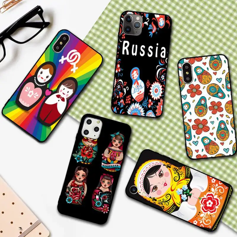 

YNDFCNB Cute Russian Dolls Matryoshka Phone Case for iphone 13 11 12 pro XS MAX 8 7 6 6S Plus X 5S SE 2020 XR cover