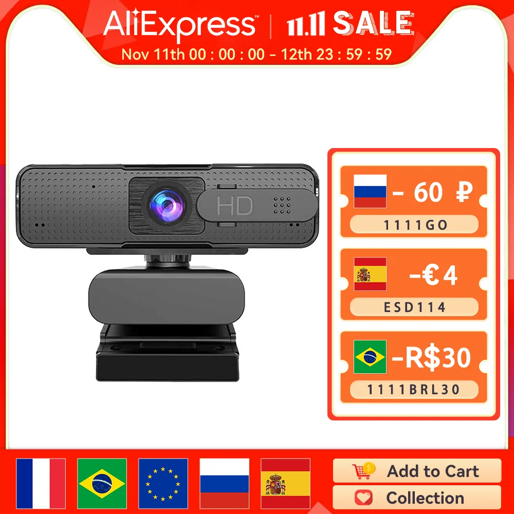 Веб-камера Ashu H701 с автофокусом веб-камера для компьютера ПК 1080P HD USB микрофоном |