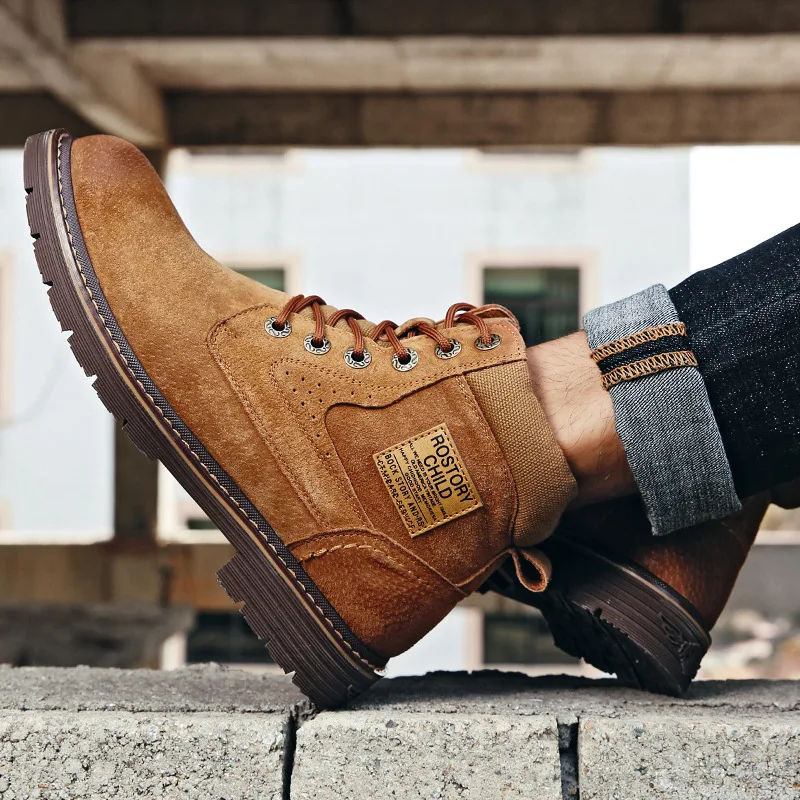 Осенние ботинки Martin мужские рабочие в британском стиле мужская обувь с высоким