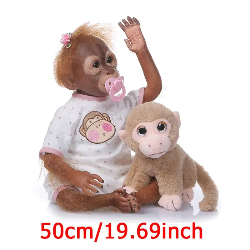 

20 Inch Realistic Doll Soft Silicone Vinyl Newborn Babies Monkey Lifelike Handmade Toy Children Birthday Gifts