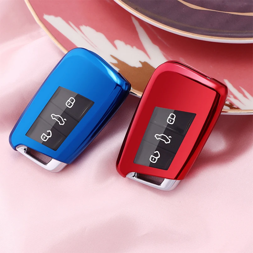

3 Buttons Full Sealed Soft TPU Remote Car Flip Key Cover Case Key Bag Shell Holder For VW Volkswagen Passat B8 Case Fob Shell