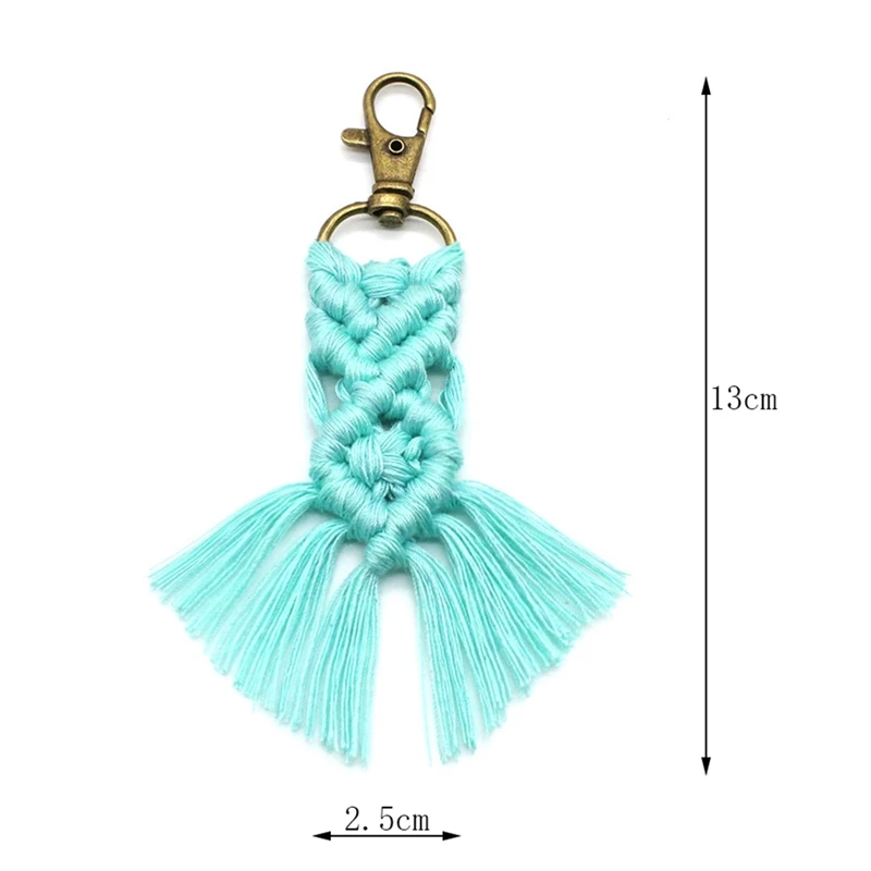 11 Pcs Mini Macrame Keychains Boho Woven Key Ring with Tassels for Car Bag Pendant Purse Charm Unique Gift | Украшения и