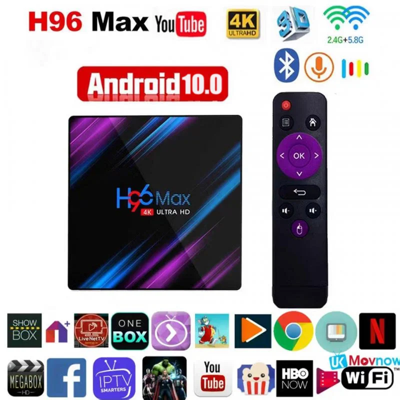 

H96 MAX RK3318 Smart TV Box Android 9 10.0 4K Youtube Media Player H96MAX TVBOX Android TV Set Top Box 2GB16GB