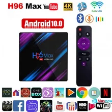 64G H96 Max Quad Core H616 6K HD Smart TV Box Android 10.0 Double WIFI Wireless Network TV Set-top Box With Digital Display