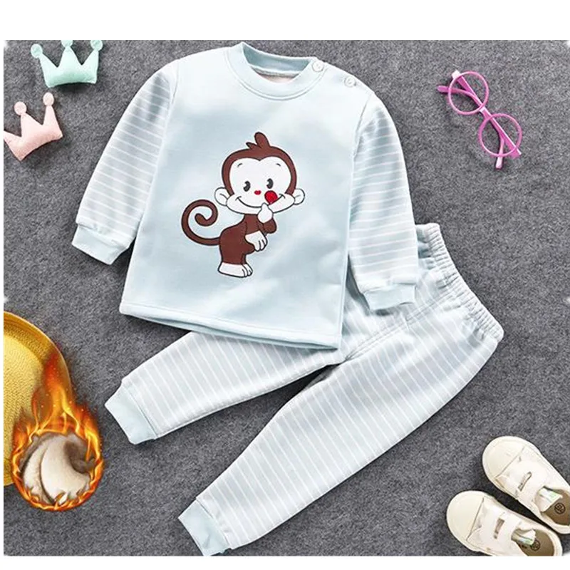 Бархатный комплект одежды для маленьких мальчиков и девочек хлопковая одежда с