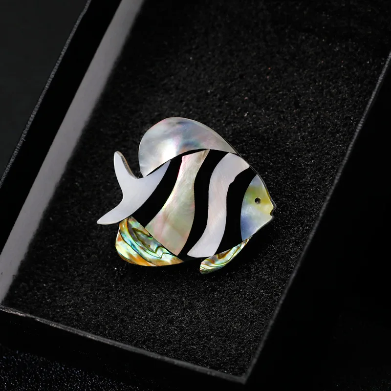 Простая натуральная ракушка Abalone тропическая рыба Милая брошь булавка для девушек женские модные ювелирные аксессуары для корсажа оптом