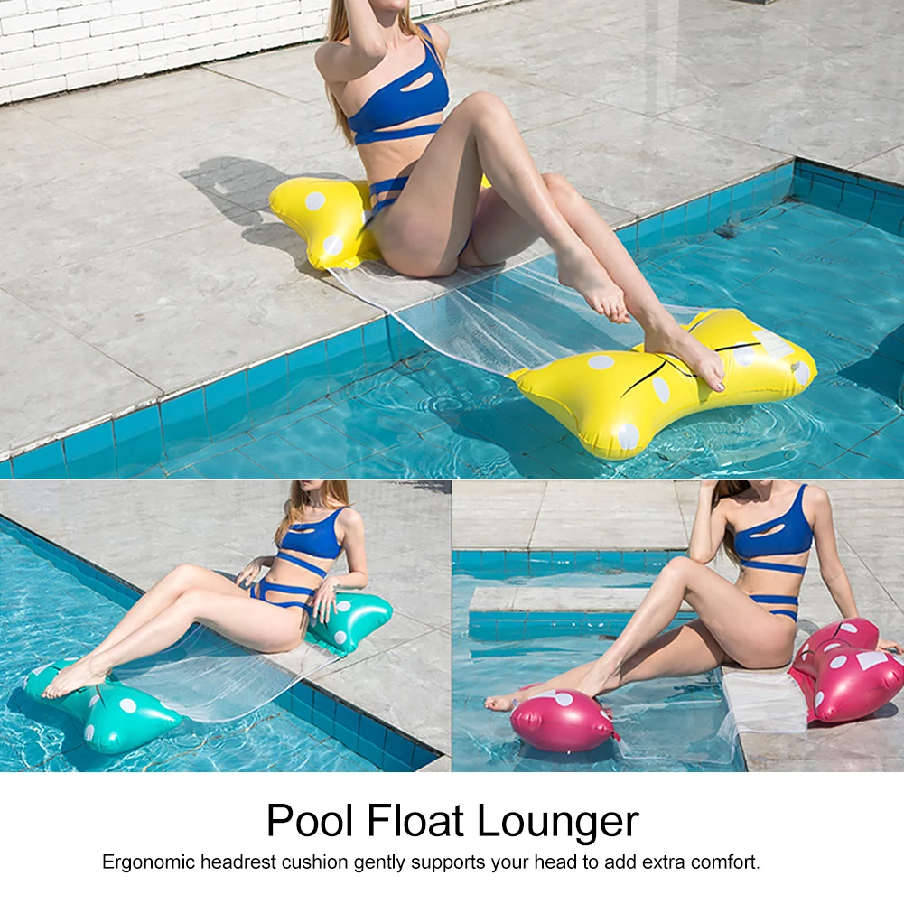 

Bottom Mesh Bowknot Portable Bed For Adults Inflatable Hammock Funny Outdoor Pool Float Lounger Vacation Swimming With Pump Rest
