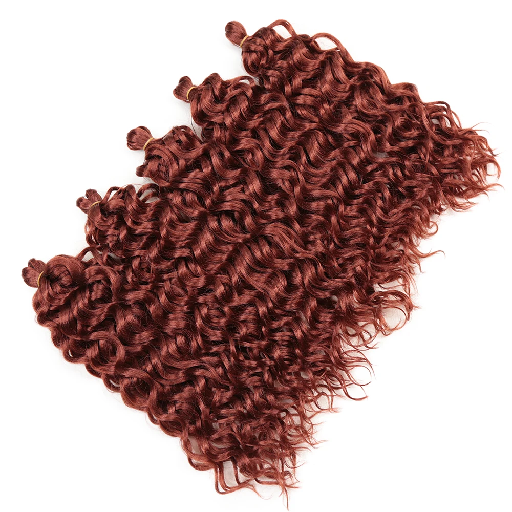 Alibaby-pelo sintético trenzado de ganchillo para mujer, rizos Afro de onda oceánica, extensión de cabello preenrollado, 18-24 pulgadas
