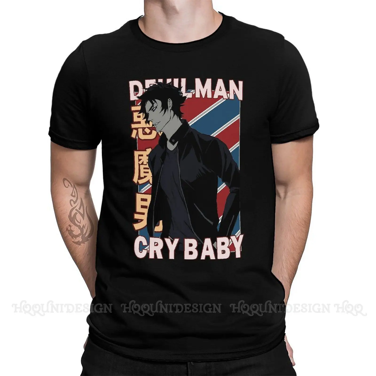Мужские футболки Devilman Crybaby аниме Акира забавная футболка фудо дьявол с коротким