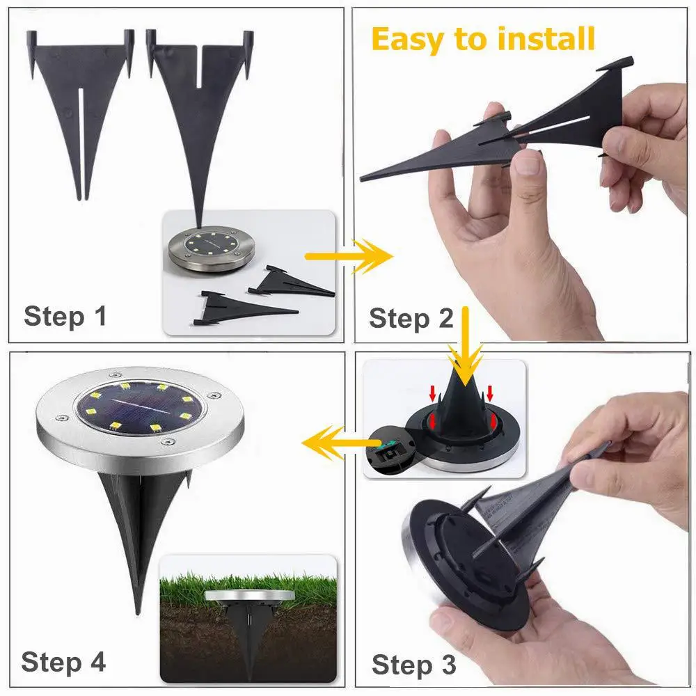 Наземная лампа IP65 водонепроницаесветильник на солнечной батарее 12