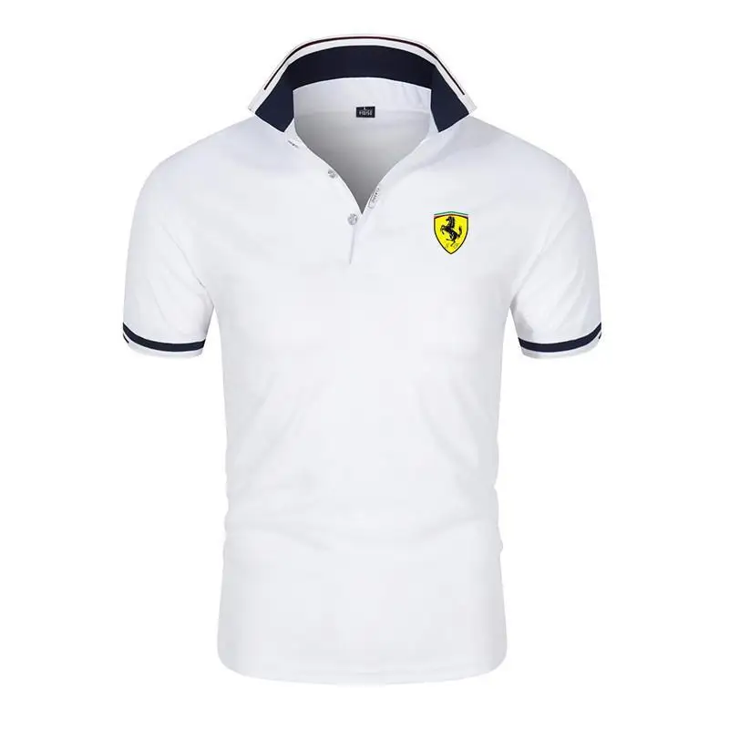 

Ferrari-Camiseta de negocios para hombre, Polo a rayas de alta calidad, novedad de verano, 2021
