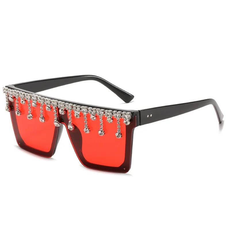 

2020 new diamond inlaid Sunglasses hot box one Sunglasses big frame meter set diamond Sunglasses