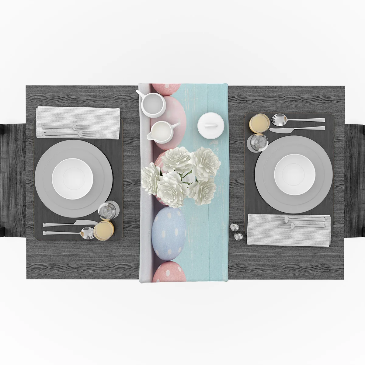 Небесно-голубой цвет яйца счастливый Пасхальный день стол бегунок флаг Домашняя