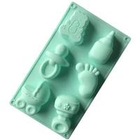 6 piece bottle baby ankle silicone cake mold diy handmade soap mold xg7001