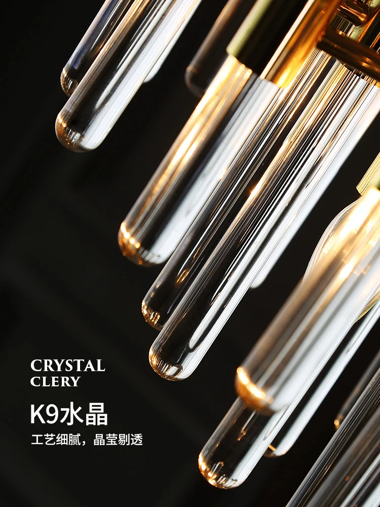 

Postmodern minimalist light luxury crystal chandelier living room bedroom Nordic lamp