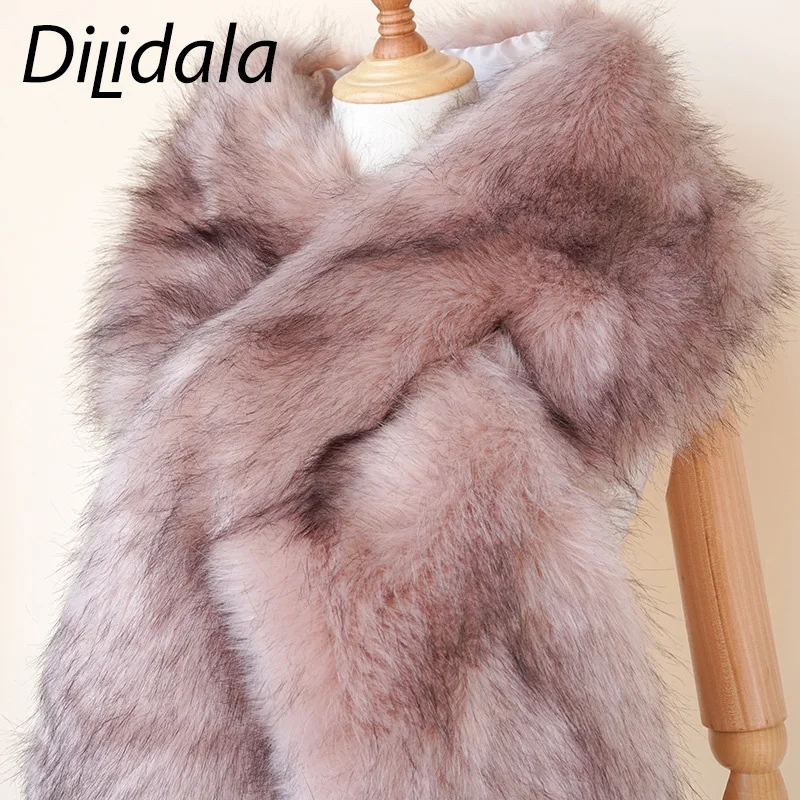 Dilidala женский шарф с воротником из искусственного лисьего меха Модный