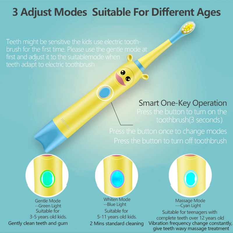 Электрическая зубная щетка для детей в возрасте от 3 + десен гигиена полости рта