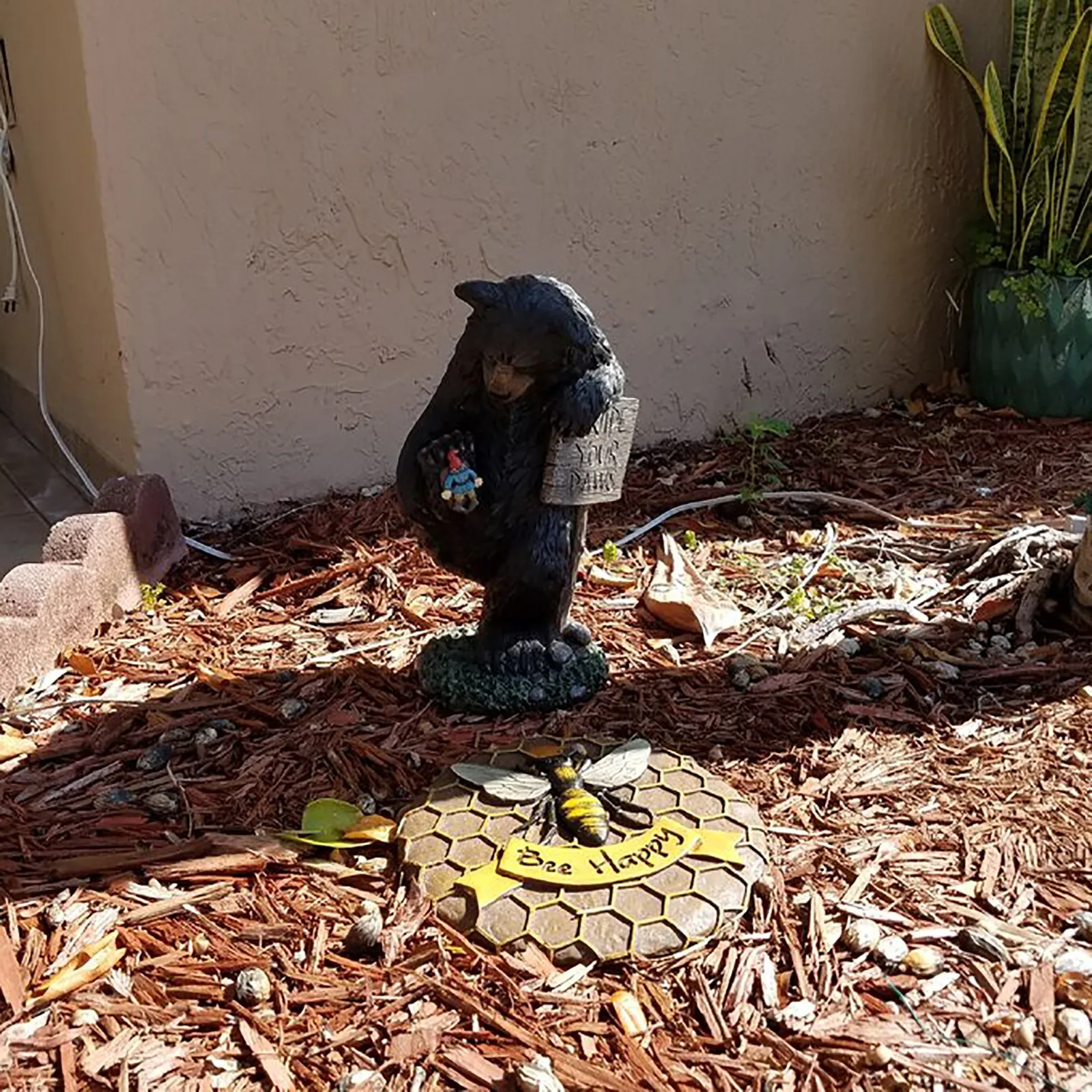 Садовые искусственные скульптуры с медведем украшение для дерева полимерные