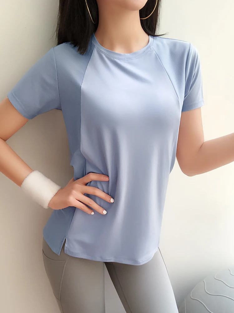 

diqueq sports T-shirt women loose ins net red fitness clothes spring thin section quick-drying short-sleeved yoga clothing shirt