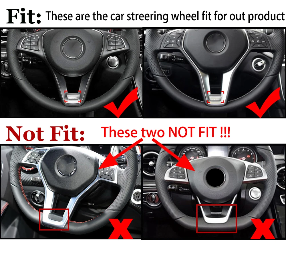 

Car Steering Wheel Sticker Cover Logo For Mercedes Benz GLA CLA GLC GLE W211 W212 W213 W203 W204 W205 Styling Decor Accessories