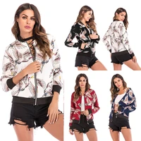 the new trend of womens european and american autumn and winter casual printing loose baseball uniform jacket female jacket