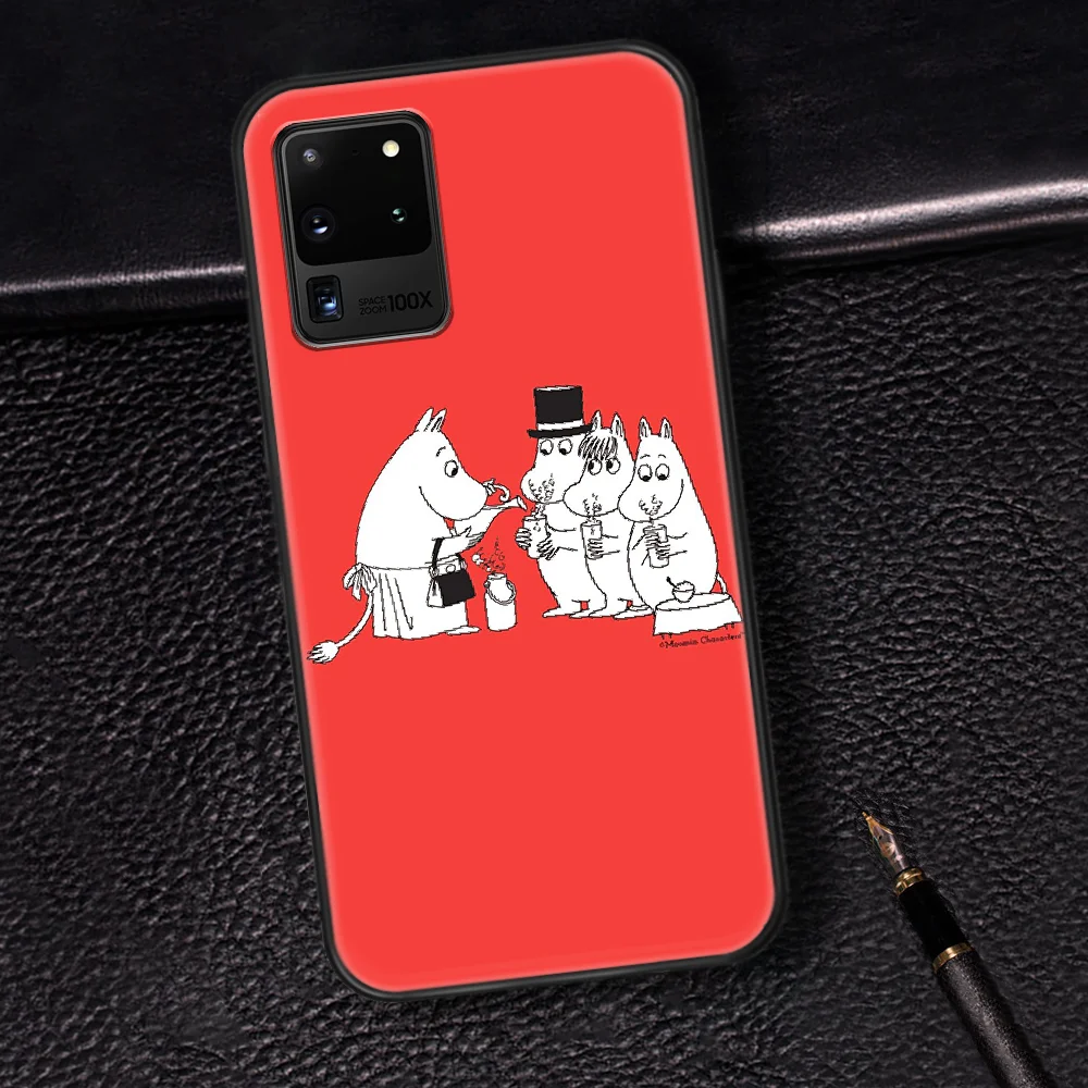 

Moomines Cartoon Phone Case Cover Hull For Samsung Galaxy S 6 7 8 9 10 e 20 Edge Note 8 9 10 Plus black Shell Soft Etui 3D Funda