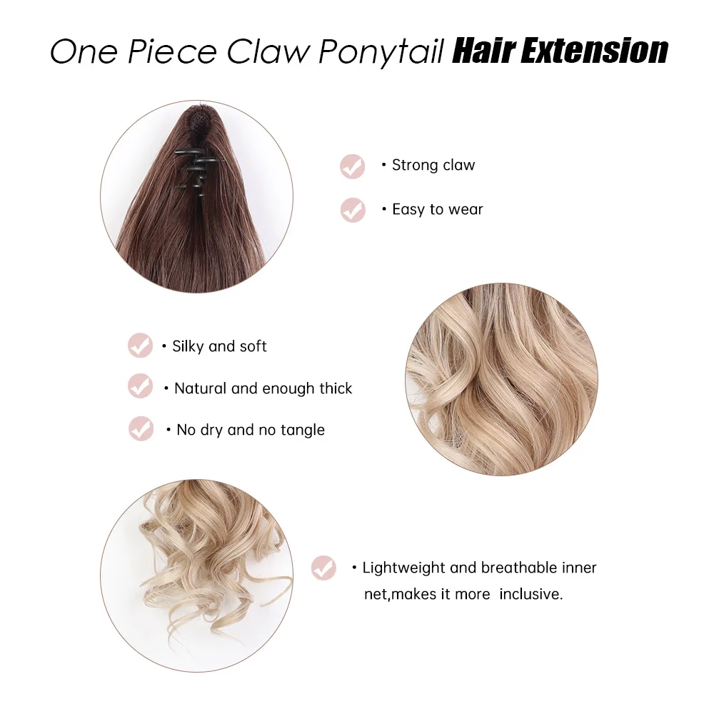 Louis Ferre - women's synthetic extended hair 18 / 28 inch horsetail clip long wave straight brown |