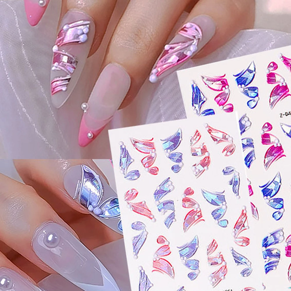 

1 PCS Ballet Nail Art Sticker,5D Ribbon Nail Decals Silk Nail Self-Adhesive Charm Tips DIY Nail Decorations Наклейка для ногтей