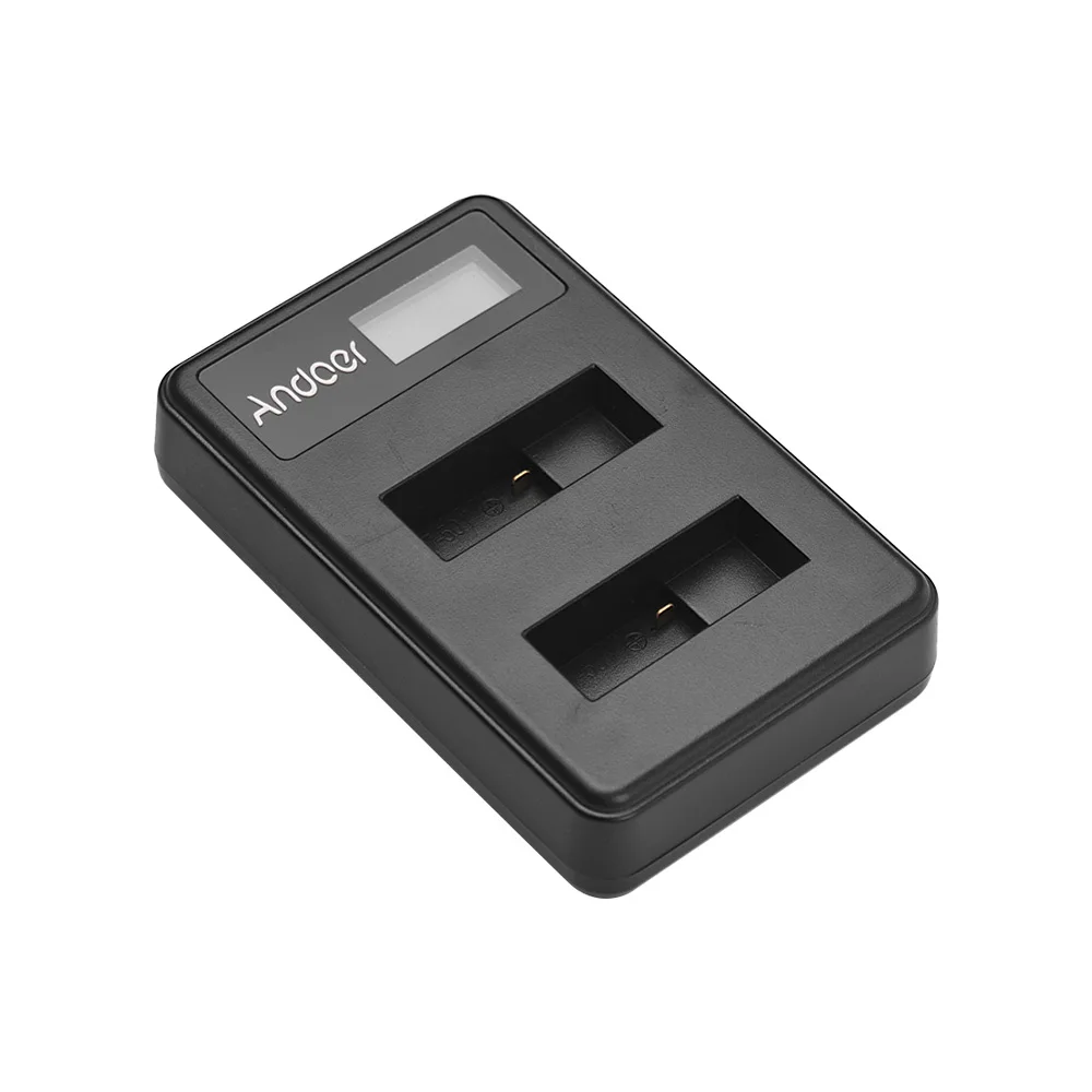 Andoer LCD 2-GOPRO5 Двойной аккумулятор зарядное устройство ЖК-камера Зарядка батареи USB