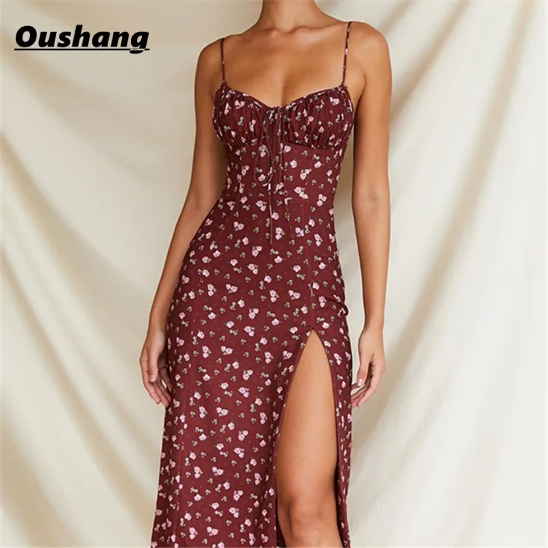 

Backless Floral Print Sexy Bodycon Dress Women Split Sleeveless 2021 New Short Mini Dresses Elegant Party Clubwear Vestidos