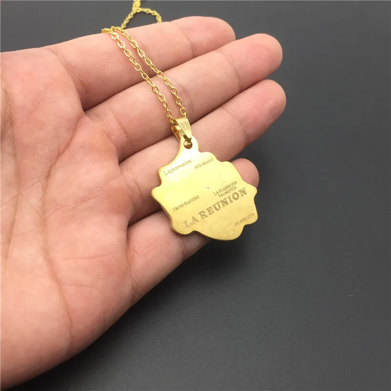 Оптовая продажа модное ожерелье из нержавеющей стали с подвеской в виде карты
