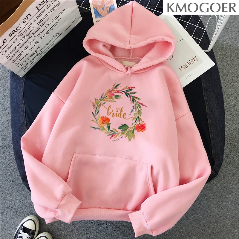 

bride hoodie Women Pullover Hoodie Casual Printed Long Sleeve Women Tee Swearshirt Large Size Winter Women Men Swearshirt femme