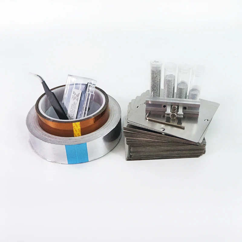 

90MM bga universal reballing jig + 341PCS stencils + 0.45MM 0.50MM 0.6MM 0.76MM 25K tin solder ball Vacuum pen HANDI-VAC