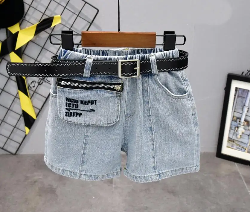 Модный летний комплект для мальчиков мягкий джинсовый комбинезон с карманами