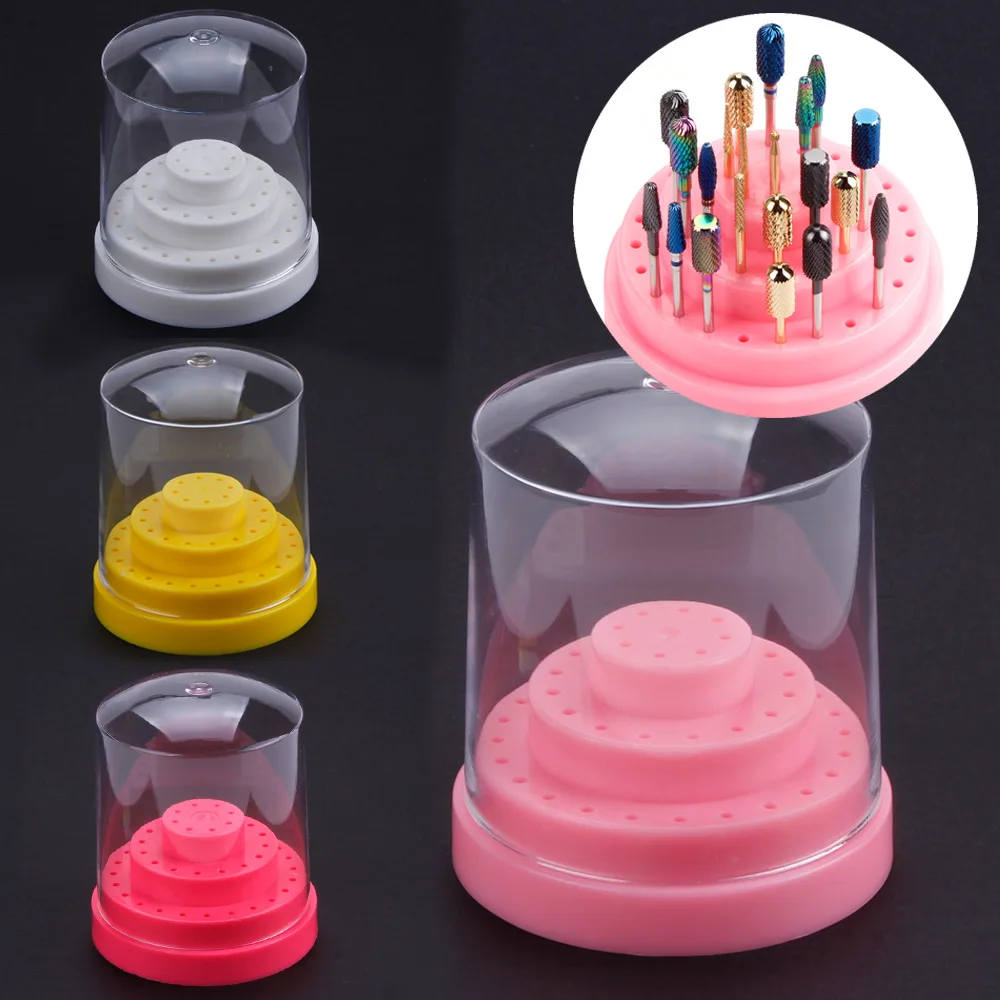 10/14/20/48 Holes Acrylic Nail Drill Bit Storage Box Empty Stand Display Container Case Manicure Milling Cutter Accessories | Красота и