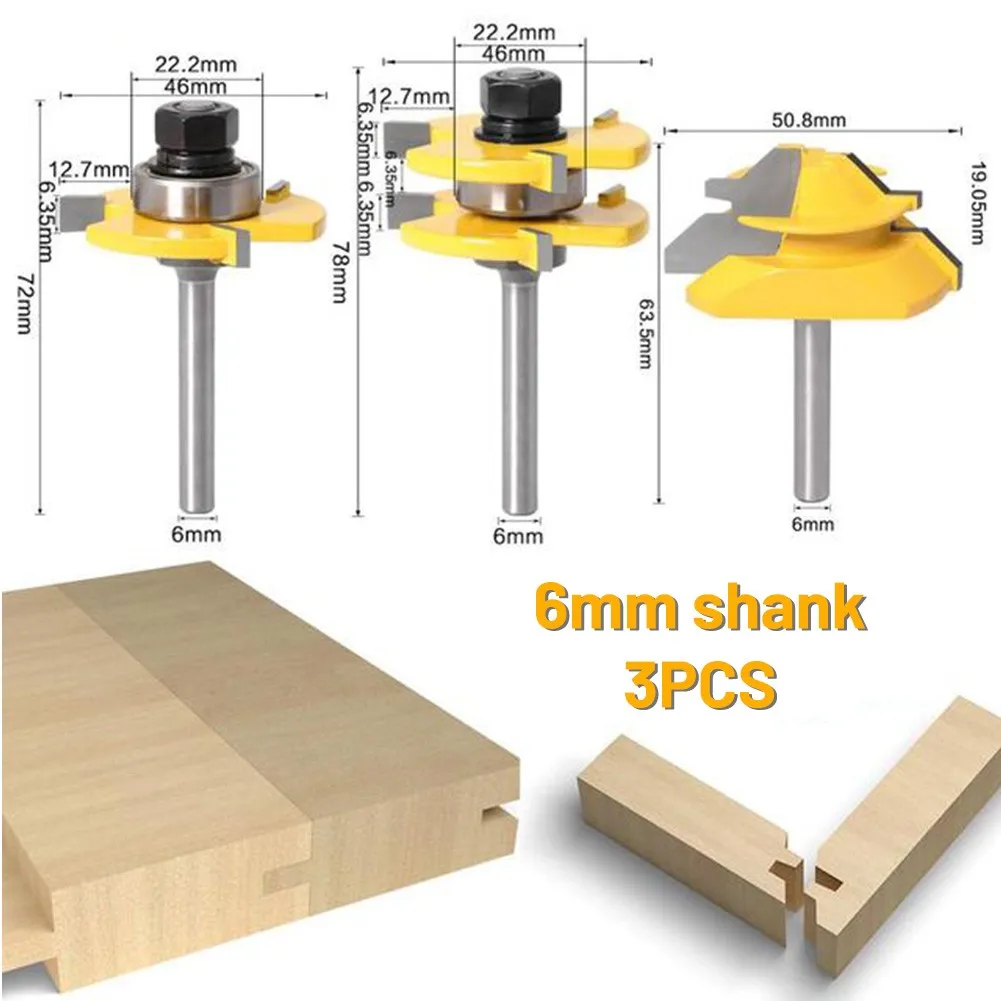 

3 шт. фреза 3x6,35 мм хвостовик 6 мм хвостовик анти-откидная Блокировка торцов
