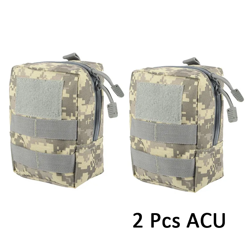 1000D Наружная военная тактическая сумка талии EDC Molle Многофункциональный чехол с молнией для инструмента Охотничий военный тактический мешок - Цвет: ACU