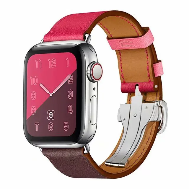 41mm 45mm Leather Loop for iWatch 42mm 38mm For Apple Watch Band SE7 6 5 4 3 2 1 Single Tour Deployment Buckle Strap 40mm 44mm | Наручные