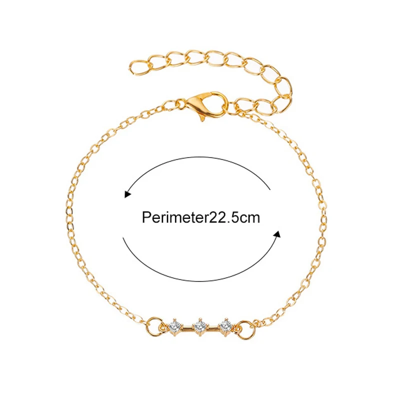 Женский браслет из сплава с цирконами|Цепочки и браслеты| |