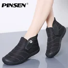 Женские зимние ботинки PINSEN, теплые водонепроницаемые ботинки до щиколотки с плюшевой подкладкой, Нескользящие ботинки для мам, 2020