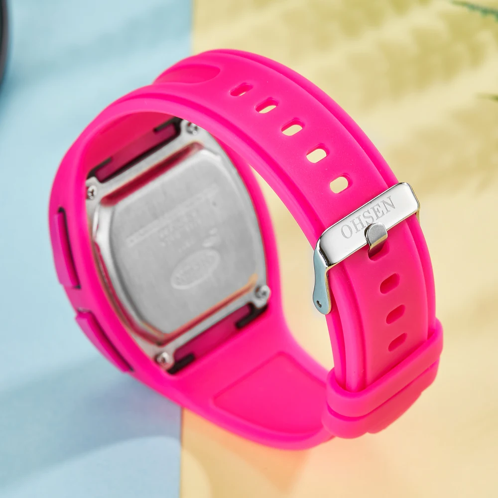 OHSEN цифровые спортивные женские часы reloj mujer модные красные силиконовые