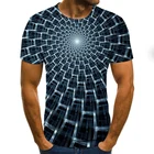 Повседневная мужская футболка, лето 2021, модный топ с коротким рукавом и круглым вырезом 3D, рубашка с визуальным рисунком, Мужская футболка оверсайз
