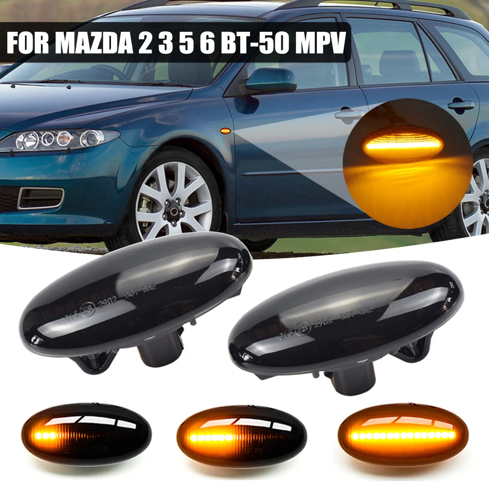 

2 Pieces LED Dynamic Turn Signal Side Marker Light Sequential Blinker Light For Mazda 2 For Mazda 3 5 6 BT-50 MPV