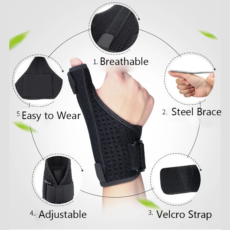2 шт. запястья кистевой туннель поддержка черный спортивный браслет дышащие