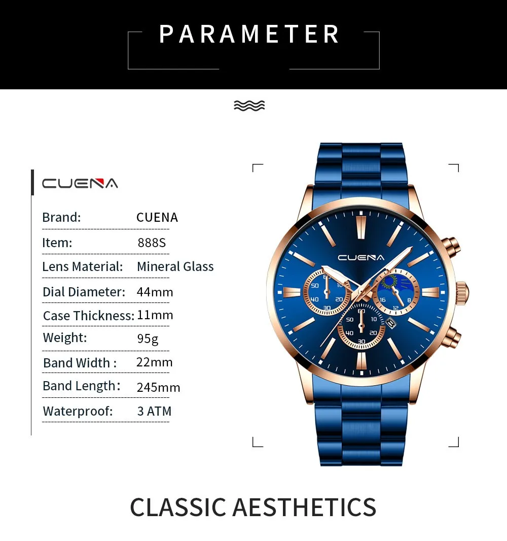 

Watch for Men Fashion Quartz Sports Wristwatch Chronograph Clock Date Watches Stainless Steel Male Watch Reloj Hombre L58