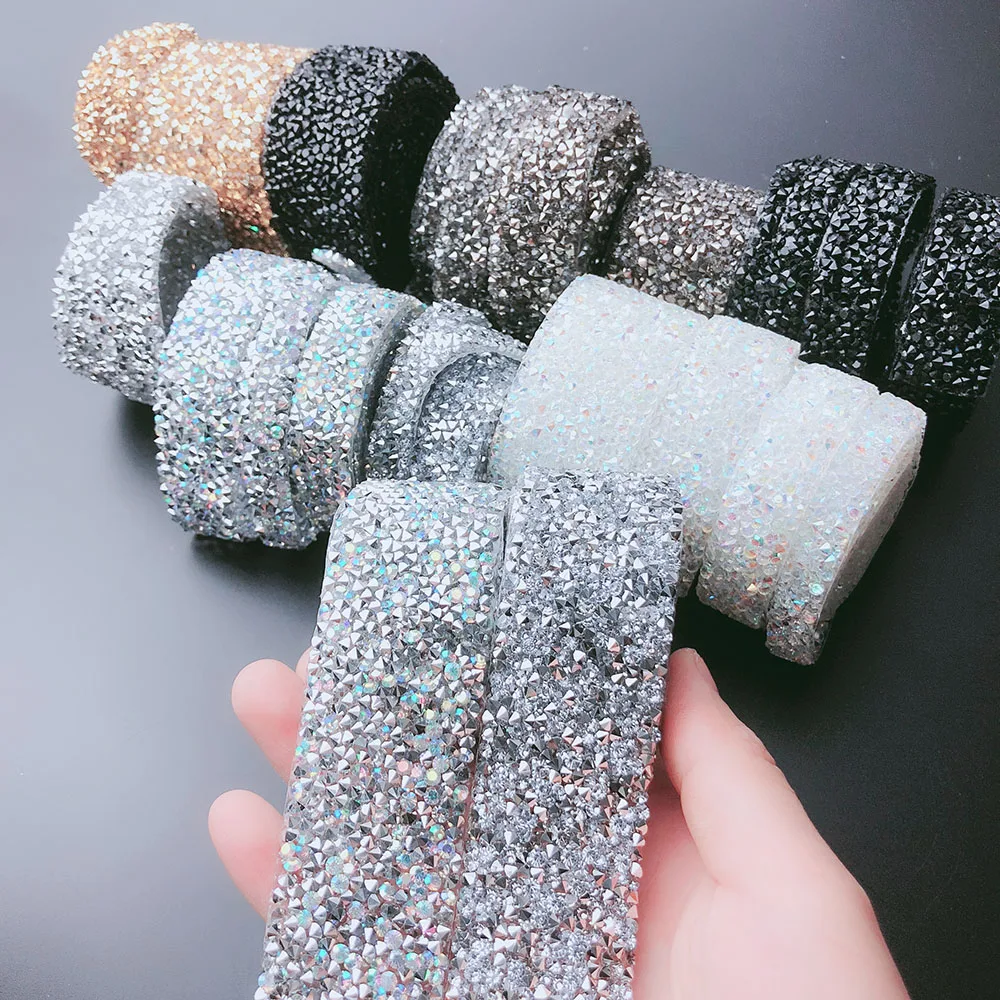 1 10 см ширина прозрачная Серебряная стразы отделка ярд/Лот необычное свадебное