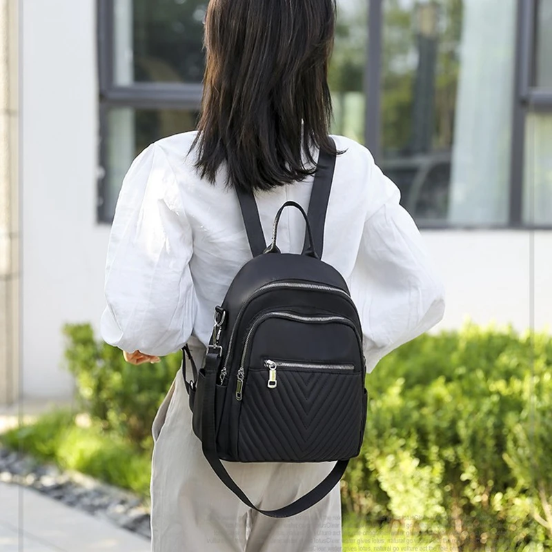 

2020 Fashion Waterproof Backpacks Women Lightweight Canvas Ipad Bag Women Backpack Travel Solid Color School Bag Teenage Girl