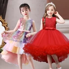 Платье для девочек милое кружевное Сетчатое платье принцессы с вышивкой платье для выпускного вечера платье для дня рождения свадебное платье Детские платья